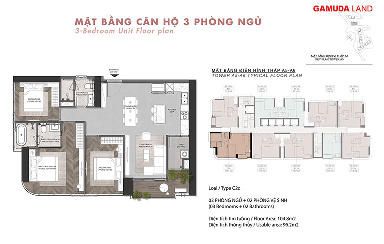 can ho 3 phong ngu ambience chat song da chieu 4